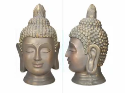 Estatua cabeza de Buda 74,5 cm aspecto bronce en poliresina^ECD Germany Clearance