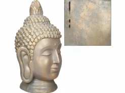 Estatua cabeza de Buda 74,5 cm aspecto bronce en poliresina^ECD Germany Clearance
