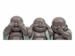 Zen Arôme Estatua de 3 budas risueños en poliresina Verde Online