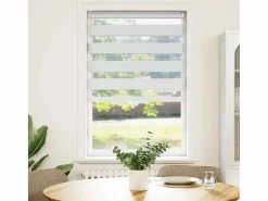 Clicnbuy Estor cebra 90x150 cm tejido ancho 85,9 cm poliéster Blanco Best