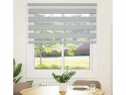 Clicnbuy Estor cebra claro 125x100cm tejido ancho 120,9cm poliéster Gris