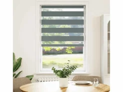 Clicnbuy Estor cebra oscuro 90x100cm tejido ancho 85,9 cm poliéster Gris Online