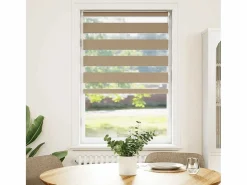 Clicnbuy Persianas De Interior|Estor cebra marrón arena tejido ancho 75,9 cm poliéster