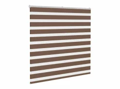 Clicnbuy Estor cebra marrón 140x150 cm tejido ancho 135,9 cm poliéster Marru00f3n New