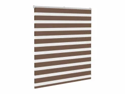 Clicnbuy Persianas De Interior|Estor cebra marrón 125x100 cm tejido ancho 120,9 cm poliéster
