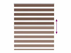 Clicnbuy Persianas De Interior|Estor cebra marrón 125x100 cm tejido ancho 120,9 cm poliéster