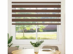 Clicnbuy Persianas De Interior|Estor cebra marrón 165x100 cm tejido ancho 160,9 cm poliéster