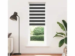 Clicnbuy Estor cebra 85x200 cm tejido ancho 80,9 cm poliéster Negro Online