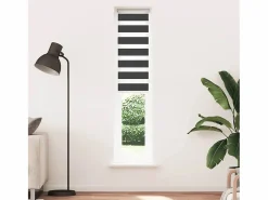 Clicnbuy Estor cebra 45x230 cm tejido ancho 40,9 cm poliéster Negro New