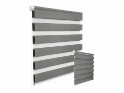 Helloshop26 Estor Y Toldo|Estor enrollable de rayas de cebra día y noche para ventanas translúcidas o opacas efecto madera 70 x 150 cm gris 19_0000812