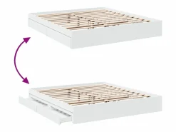 Estructura cama con cajones madera ingeniería blanca 200x200 cm^vidaxl
