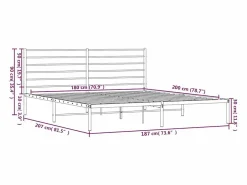 vidaxl Somier - 180X200Cm|Estructura cama sin colchón con cabecero metal 180x200 cm