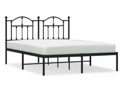vidaxl Estructura cama sin colchón con cabecero metal 140x190 cm Negro