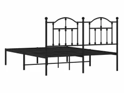 vidaxl Estructura cama sin colchón con cabecero metal 140x190 cm Negro