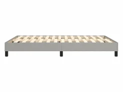 Clicnbuy Somier - 140X190Cm|Estructura de cama box spring tela gris claro 140x190 cm