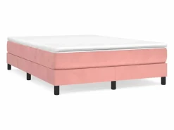 Estructura de cama box spring terciopelo rosa 140x190 cm^Clicnbuy Best