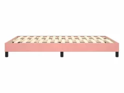 Estructura de cama box spring terciopelo rosa 140x190 cm^Clicnbuy Best