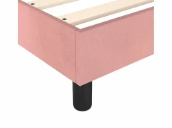 Estructura de cama box spring terciopelo rosa 140x190 cm^Clicnbuy Best