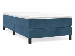 Estructura de cama box spring terciopelo azul oscuro 90x190 cm^Clicnbuy