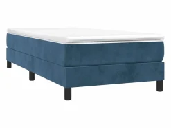 Estructura de cama box spring terciopelo azul oscuro 90x190 cm^Clicnbuy