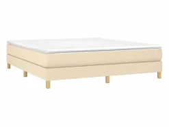 Clicnbuy Somier - 160X200Cm|Estructura de cama box spring tela color crema 160x200 cm