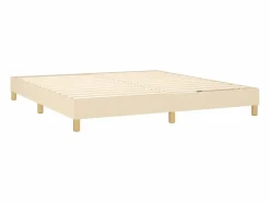 Clicnbuy Somier - 160X200Cm|Estructura de cama box spring tela color crema 160x200 cm