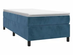 Clicnbuy Estructura de cama box spring terciopelo azul oscuro 80x200 cm Best