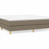 Estructura de cama box spring tela gris taupe 160x200 cm^Clicnbuy Best