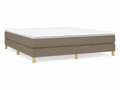 Estructura de cama box spring tela gris taupe 160x200 cm^Clicnbuy Best