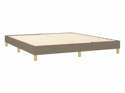 Estructura de cama box spring tela gris taupe 160x200 cm^Clicnbuy Best