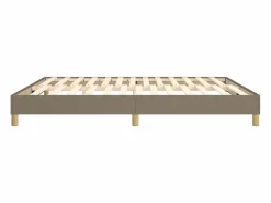 Estructura de cama box spring tela gris taupe 160x200 cm^Clicnbuy Best