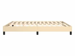Estructura de cama box spring tela color crema 180x200 cm^Clicnbuy
