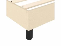Estructura de cama box spring tela color crema 180x200 cm^Clicnbuy