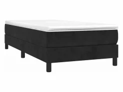 Clicnbuy Somier - 90X190Cm|Estructura de cama box spring terciopelo negro 90x190 cm