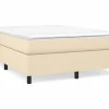 Estructura de cama box spring tela color crema 140x190 cm^Clicnbuy Best