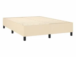 Estructura de cama box spring tela color crema 140x190 cm^Clicnbuy Best