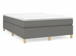 Clicnbuy Estructura de cama box spring tela gris oscuro 140x190 cm Best