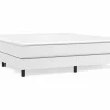 Clicnbuy Somier - 160X200Cm|Estructura de cama box spring cuero sintético blanco 160x200 cm