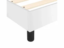 Clicnbuy Somier - 160X200Cm|Estructura de cama box spring cuero sintético blanco 160x200 cm