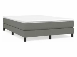 Clicnbuy Somier - 140X190Cm|Estructura de cama box spring tela gris oscuro 140x190 cm