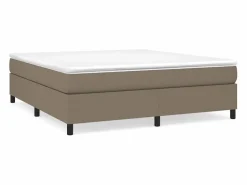 Estructura de cama box spring tela gris taupe 180x200 cm^Clicnbuy New