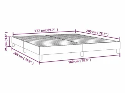 Estructura de cama box spring tela gris taupe 180x200 cm^Clicnbuy New