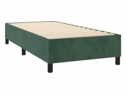 Clicnbuy Somier - 90X190Cm|Estructura de cama box spring terciopelo verde oscuro 90x190 cm