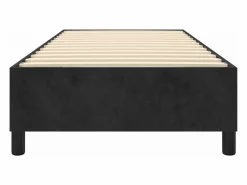 Clicnbuy Somier Tapizado|Estructura de cama box spring terciopelo negro 90x200 cm
