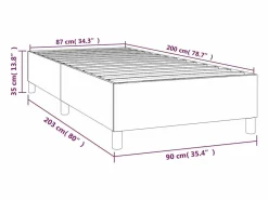 Clicnbuy Somier Tapizado|Estructura de cama box spring terciopelo negro 90x200 cm