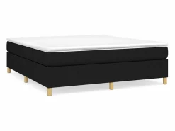 Estructura de cama box spring tela negro 180x200 cm^Clicnbuy Outlet