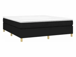 Estructura de cama box spring tela negro 180x200 cm^Clicnbuy Outlet