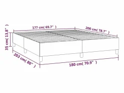 Estructura de cama box spring tela negro 180x200 cm^Clicnbuy Outlet