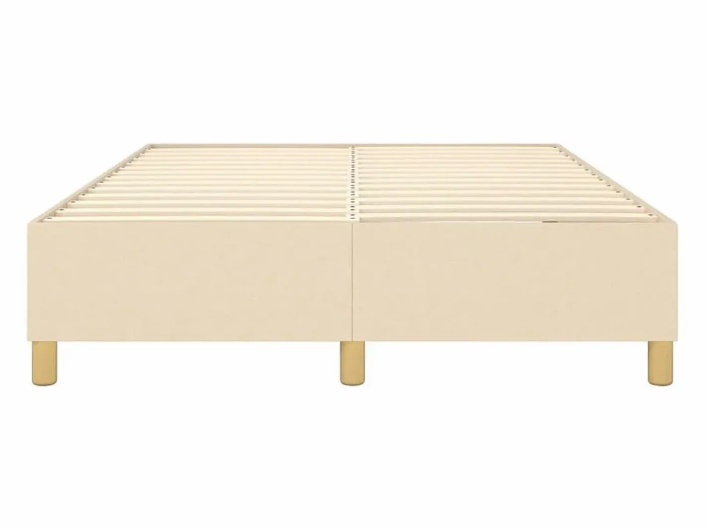 Clicnbuy Somier - 140X190Cm|Estructura de cama box spring tela color crema 140x190 cm