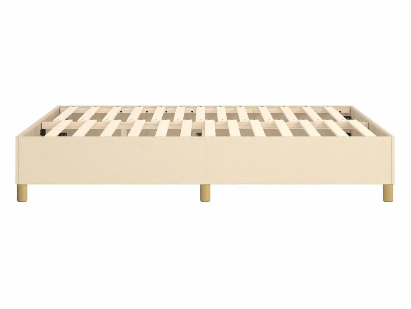 Clicnbuy Somier - 140X190Cm|Estructura de cama box spring tela color crema 140x190 cm
